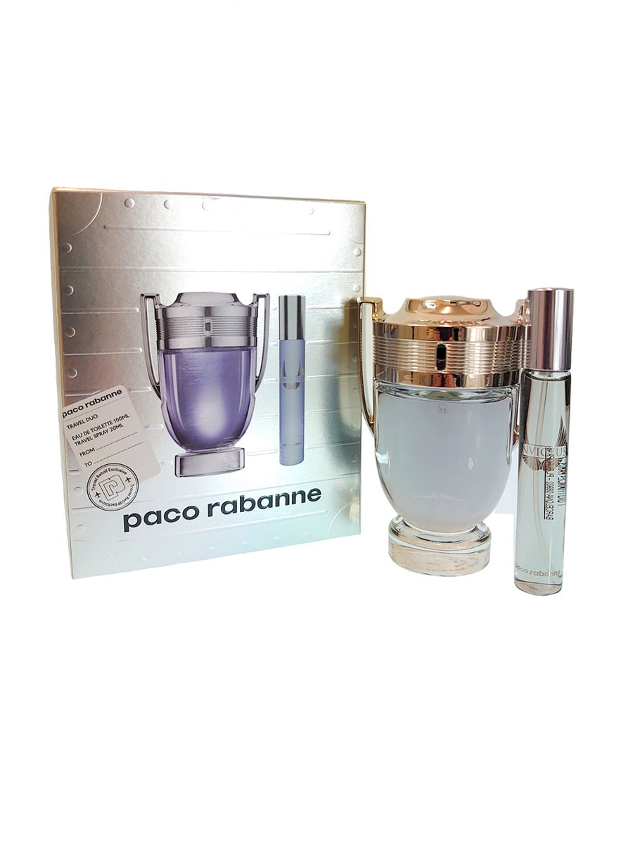 PACO INVICTUS 2 PCS SET FOR MEN: 3.4 EAU DE TOILETTE SPRAY + 0.68 OZ EAU DE  TOILETTE SPRAY