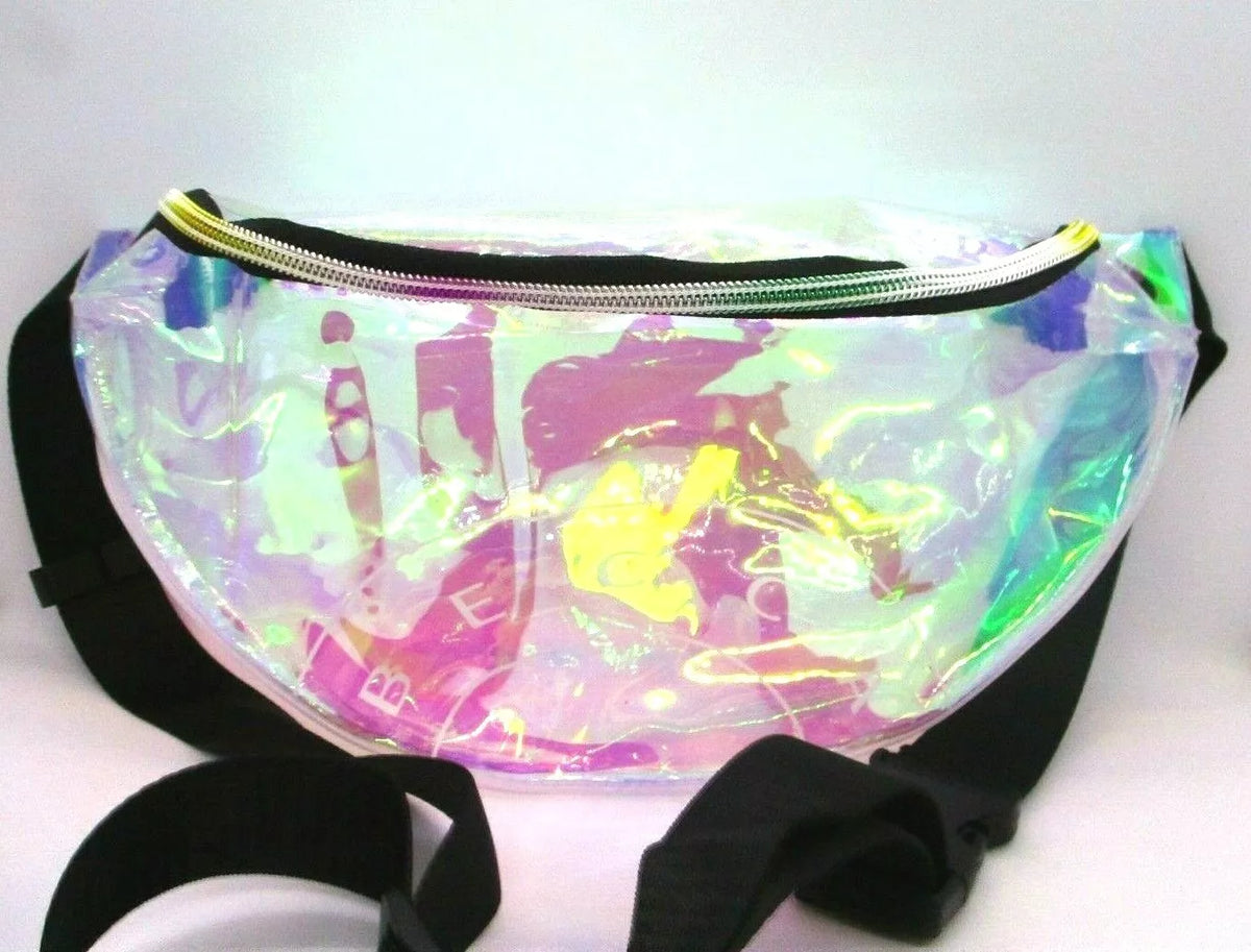 Holographic iridescent rave festival rave wear metallic cosmic belt Fanny pack Holographic Rave Fanny Pack | SoJourner Bags main image 3