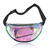 Clear Holographic Fanny Pack-Iridescent Fanny Pack Women, Rave Festival Waist Pack by BECCA