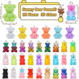 70 Pieces Colorful Candy Pendant Charm, Includes 35 Pieces Gummy DIY Bear Charm Pendants 25 Pieces Sweet Candy Pendant 10 Pieces Lollipop Shape Polymer Clay Charms for Art Craft Jewelry Making