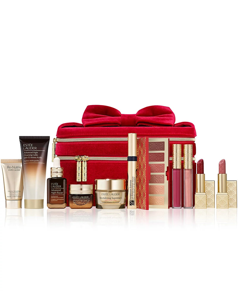 ESTEE LAUDER メイクアップセット エスティ ローダーのメークアップ セットは華やかなレッドのバッグ付き