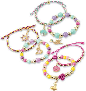Disney Princess Crystal Dreams Jewelry Kit - DIY Bead & Charm Bracelet Set with Swarovski Crystals, Includes Supplies & Exclusive Princess Book - Create 6 Bracelets, Ages 8 and Up
