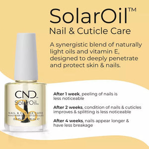 CND SolarOil Nail & Cuticle Care 0.5 oz / 15 ml Infused with Vitamin E & Jojoba Oil - Professional Product