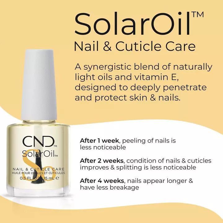 CND SolarOil Nail & Cuticle Care 0.5 oz / 15 ml Infused with Vitamin E & Jojoba Oil - Professional Product