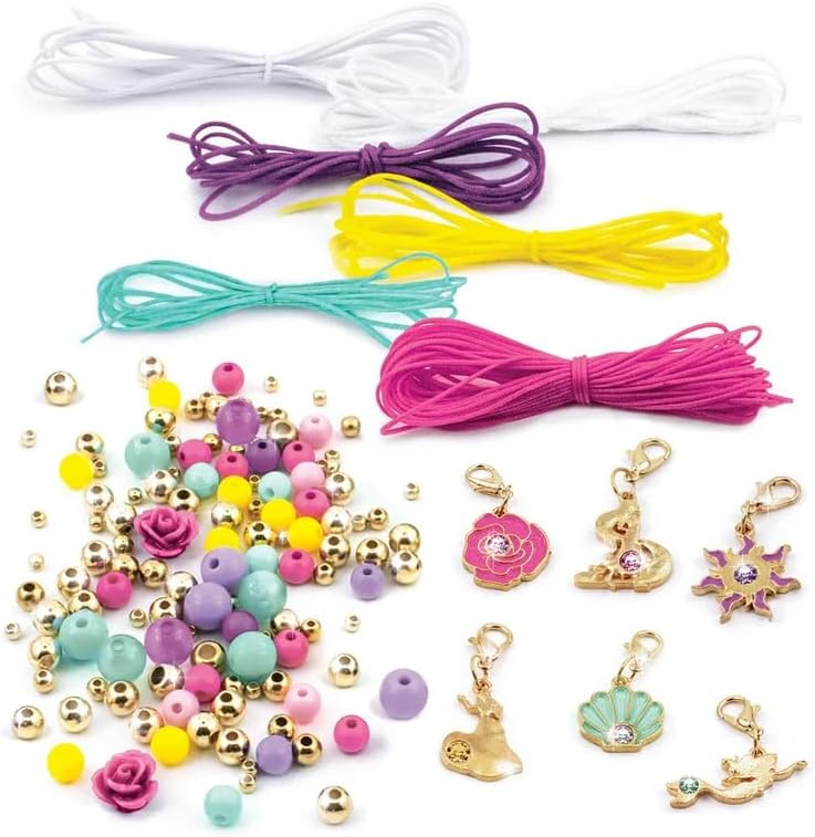 Disney Princess Crystal Dreams Jewelry Kit - DIY Bead & Charm Bracelet Set with Swarovski Crystals, Includes Supplies & Exclusive Princess Book - Create 6 Bracelets, Ages 8 and Up