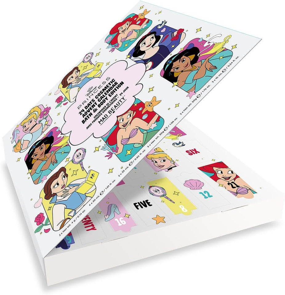Beauty Disney Princess 24-Day Christmas Advent Calendar | Includes Face Masks, Skincare, Bath, and Beauty Products | Cruelty-Free Cosmetics