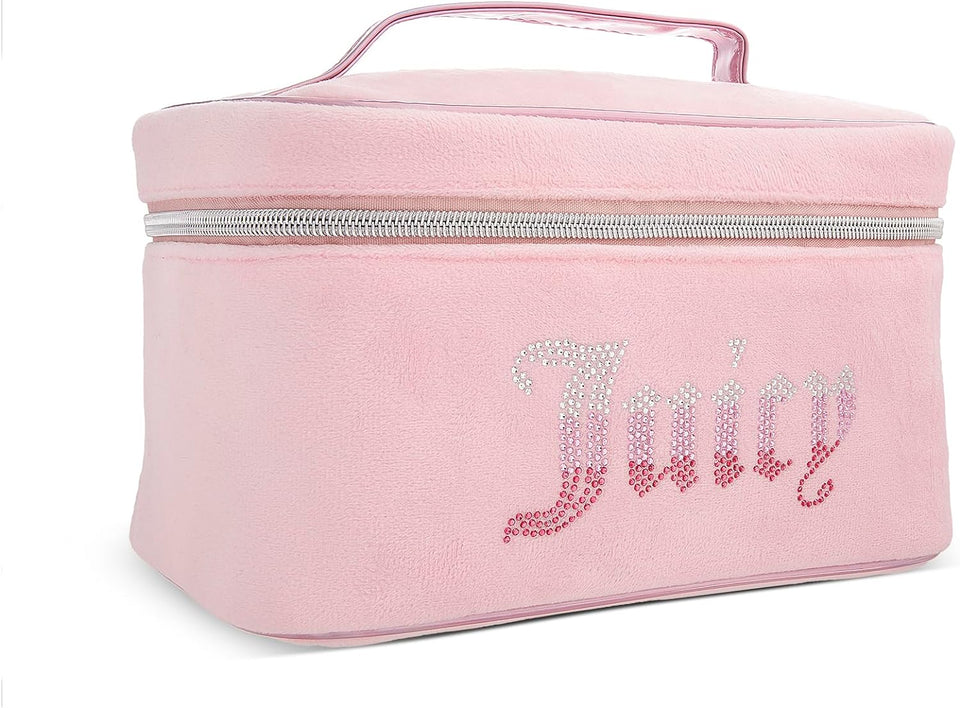 Juicy Couture Women's Cosmetics Bag - Travel Makeup and Toiletries Train Case Organizer