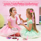 Makeup Advent Calendar 2026 for Girls, 24pcs Kids Beauty for Ages 6 24 days of washable cosmetics, brushes, lip gloss and unicorn bag, beginner dress-up, pretend play, Christmas fun