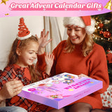 Makeup Advent Calendar 2026 for Girls, 24pcs Kids Beauty for Ages 6 24 days of washable cosmetics, brushes, lip gloss and unicorn bag, beginner dress-up, pretend play, Christmas fun