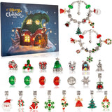 Christmas Advent Calendar Bracelets 2024 for Girls 24 Days Xmas Countdown Calendar DIY Jewelry Making Kit Gift: 22 Charm Beads, 2 Bracelets for Kids Teens Women