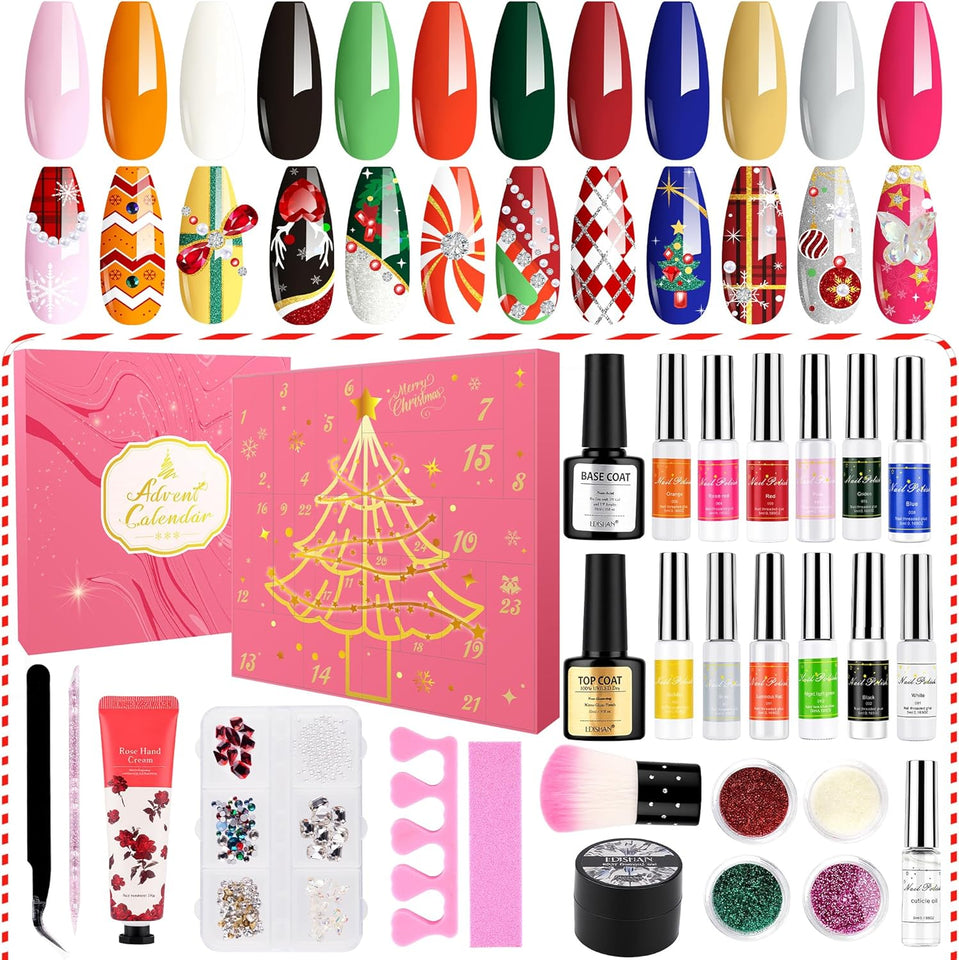 Nail polish set advent calendar women teen girls, Beauty advent calendar for adults women teen girls Christmas gifts for women adults teen girls
