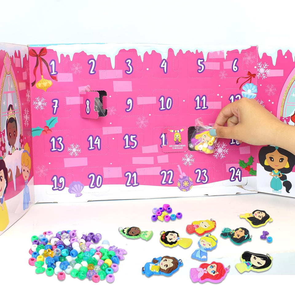 Disney Princess DIY Jewelry Activity Necklace Advent Calendar, Fun and Easy to do, for Your Little Princess, for Ages 3 and up