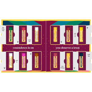 Burt's Bees Christmas Gifts, 12 Days of Joy Lip Balm Advent Calendar Gift Set, Moisturizing Lip Balm Pack Great for Stocking Stuffers, Tint-Free, Natural Origin Lip Treatment (12-Pack)