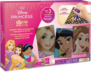 Disney Stamp to Reveal - Jasmine, Belle, Rapunzel Storybook & Dot Art - DIY 3 Princess Dot Posters, Craft, Girls & Kids Ages 6+