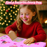 Makeup Advent Calendar 2026 for Girls, 24pcs Kids Beauty for Ages 6 24 days of washable cosmetics, brushes, lip gloss and unicorn bag, beginner dress-up, pretend play, Christmas fun