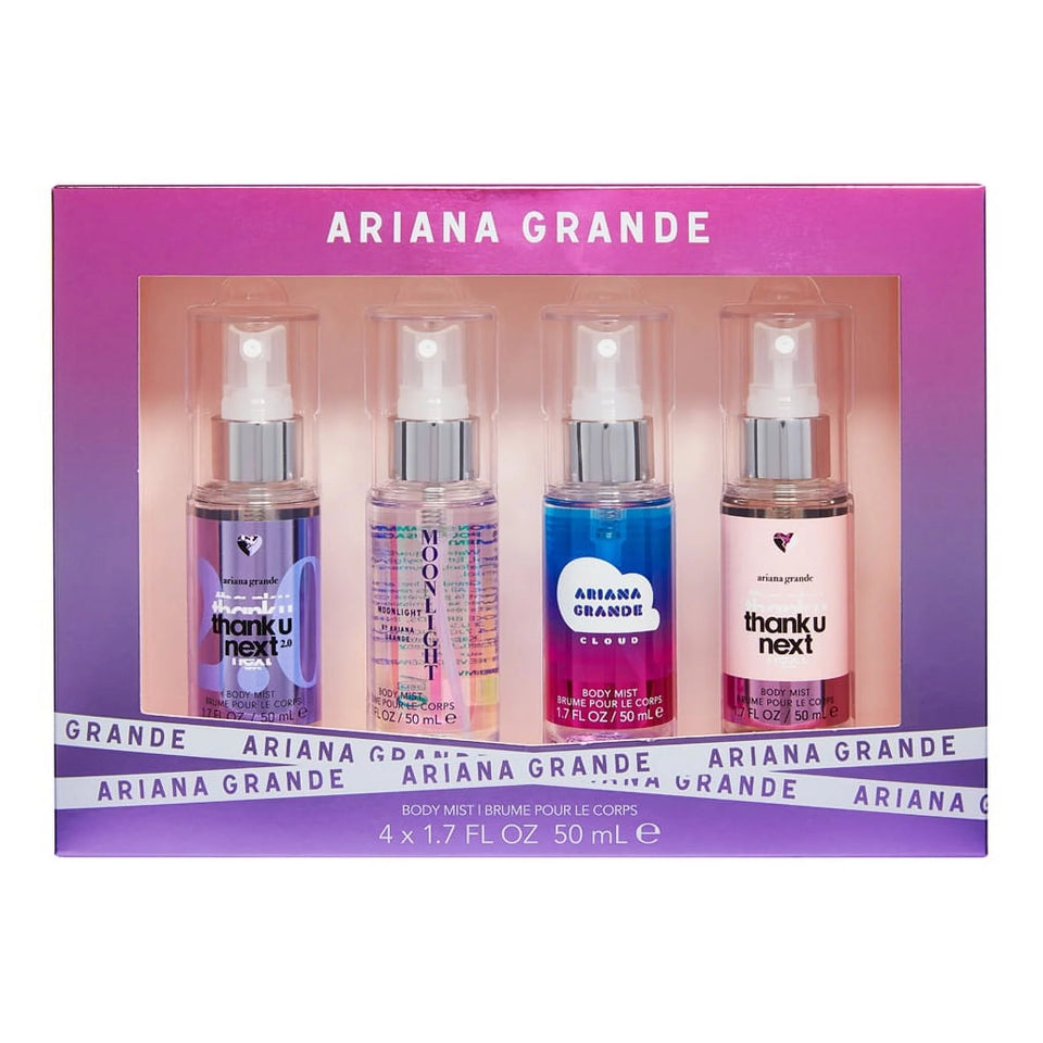 ARIANA GRANDE 4 PCS Body Mist SET: THANK U NEXT 2.0 1.7oz/50ML + CLOUD 1.7oz/50ml + Thank U Next 50 ml/1.7oz + MOONLIGHT 1.7oz/50 ml