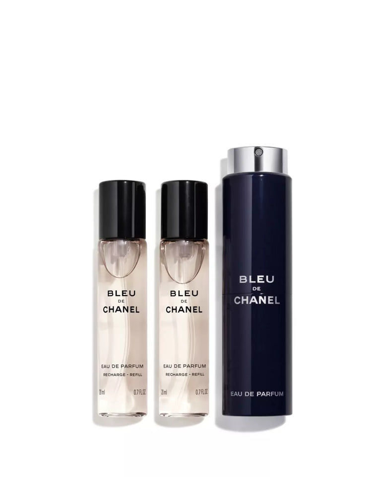 Chanel Bleu de Chanel Eau de Parfum Twist and Spray 3 x 0.7 oz Refill Aroma Pier Inc