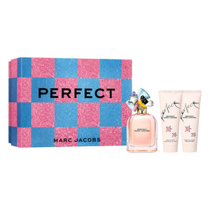 MARC JACOBS PERFECT 3 PCS SET FOR WOMEN: 3.3 EAU DE PARFUM SPRAY + 2.5 BODY LOTION + 2.5 SHOWER GEL