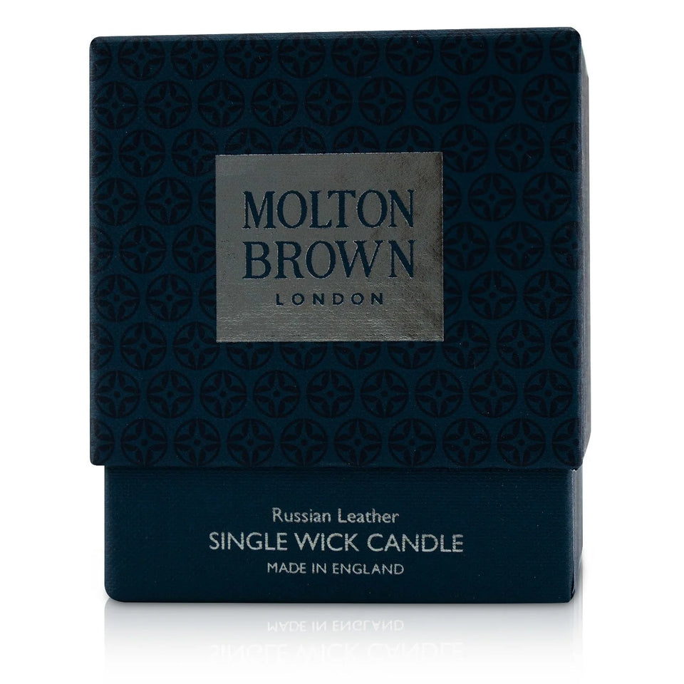 Molton Brown Russian Leather Single Wick Candle In Box