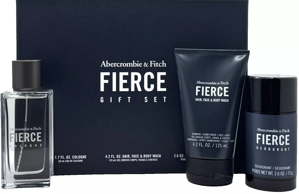 Abercrombie & Fitch FIERCE 3 Piece Gift Set Eau de Toilette Cologne Spray