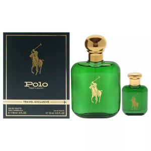Polo by Ralph Lauren Cologne 2 Piece Gift Set (4 oz Spray + 0.5 oz Spray) Travel Exclusive