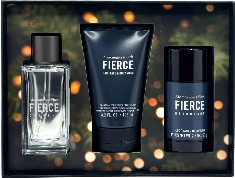 Abercrombie & Fitch FIERCE 3 Piece Gift Set Eau de Toilette Cologne Spray
