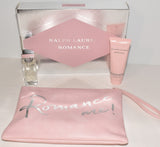 Ralph Lauren Romance 3 Piece Gift Set (1 oz Eau de Parfum Spray + Wristlet + 2.5 oz Sensuous Body Moisturizer)