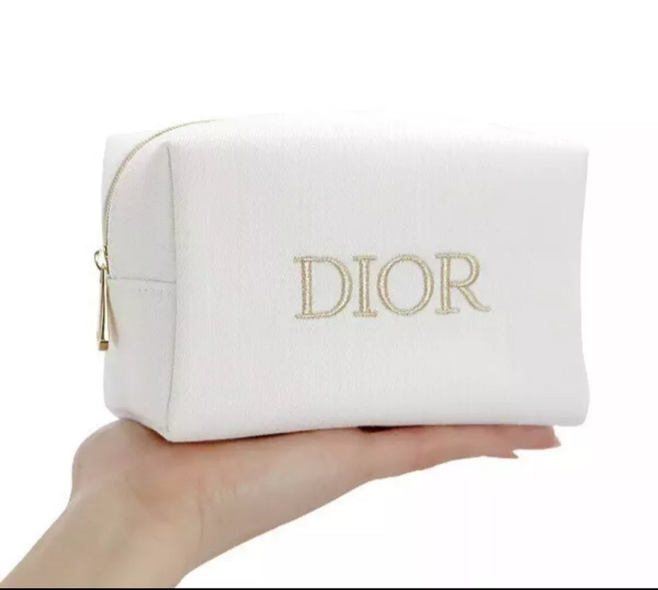 White dior makeup bag sale