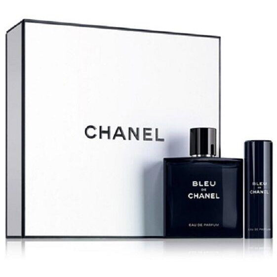 BLEU DE CHANEL 2 Pc Gift Set (3.4 oz / 100 ml Eau De Parfum EDP + 20 ml Travel Spray)