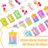 70 Pieces Colorful Candy Pendant Charm, Includes 35 Pieces Gummy DIY Bear Charm Pendants 25 Pieces Sweet Candy Pendant 10 Pieces Lollipop Shape Polymer Clay Charms for Art Craft Jewelry Making