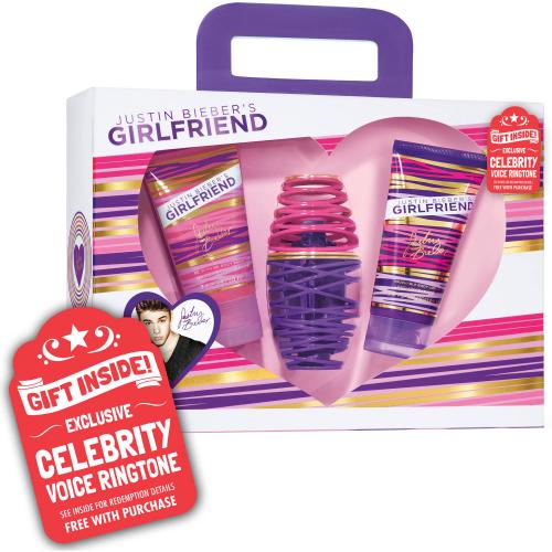 JUSTIN BIEBER GIRLFRIEND PCS SET: OZ EAU DE PARFUM SPRAY BE WITH ME BODY WASH TOUCHABLE BODY LOTION (WINDOW BOX)